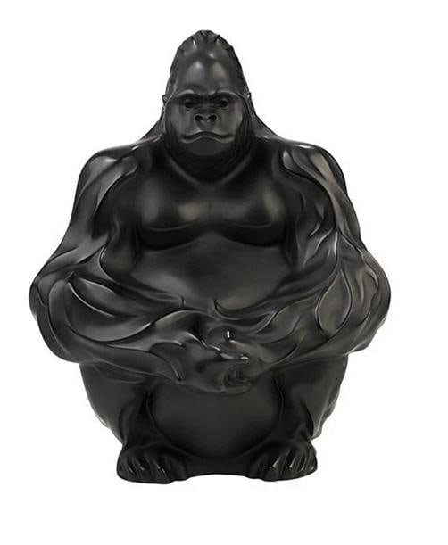Lalique Gorilla Black Sculpture Crystal Ref. 10600200 -: Lalique Gorilla Black Sculpture Crystal Ref. 10600200 - Black Crystal Dimensions: H 7.09" x L 5.63" x W 4.41" (H 18 cm x L 14.3 cm x W 12.2 cm Handcrafted in France Product Sold and Shipped in