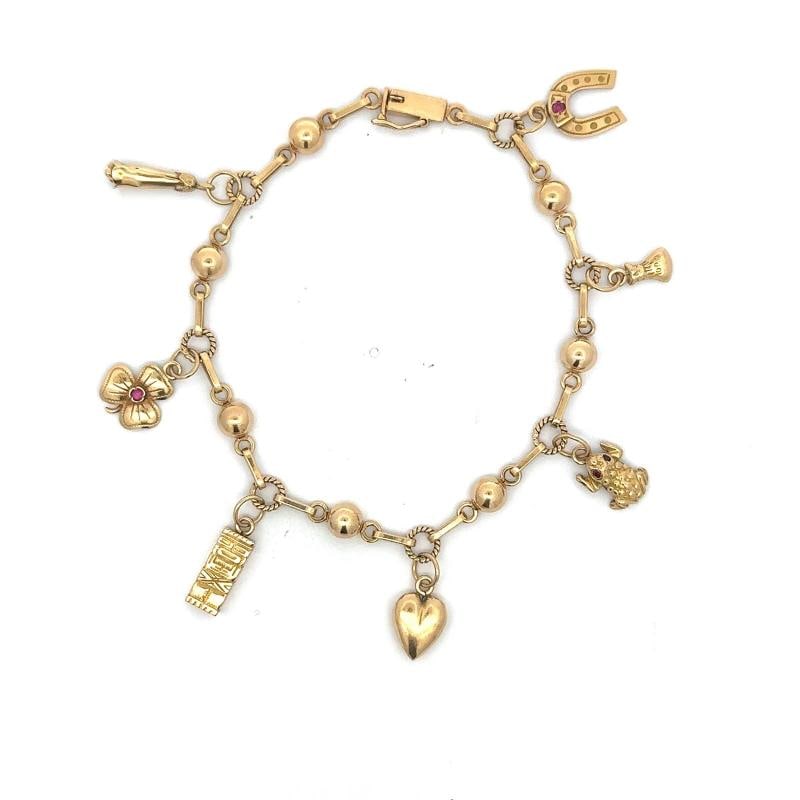 Vintage Charm Bracelet In 18K Yellow Gold - 2