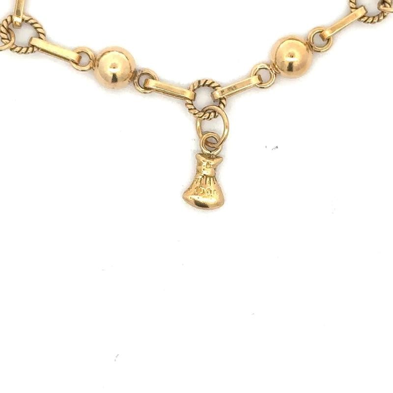 Vintage Charm Bracelet In 18K Yellow Gold - 5