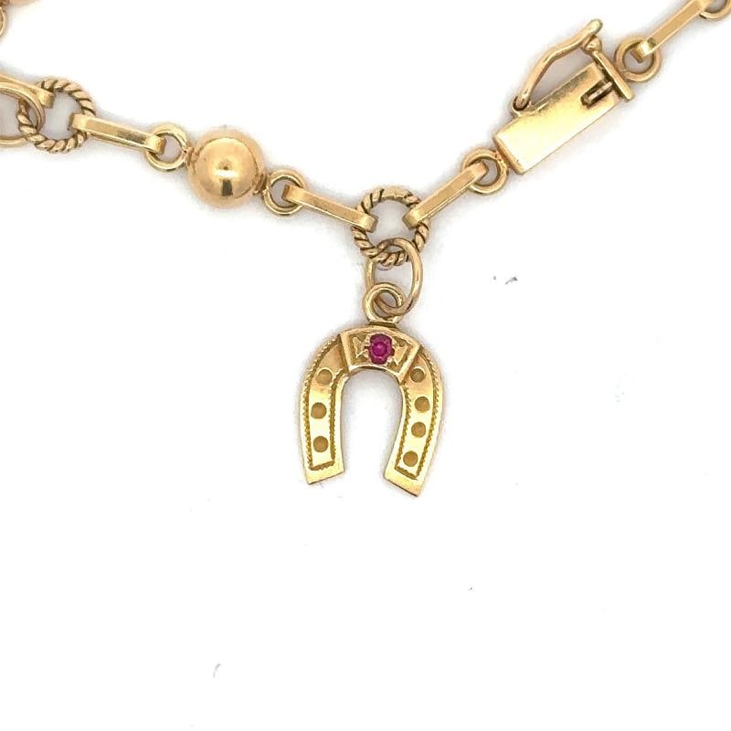 Vintage Charm Bracelet In 18K Yellow Gold - 6