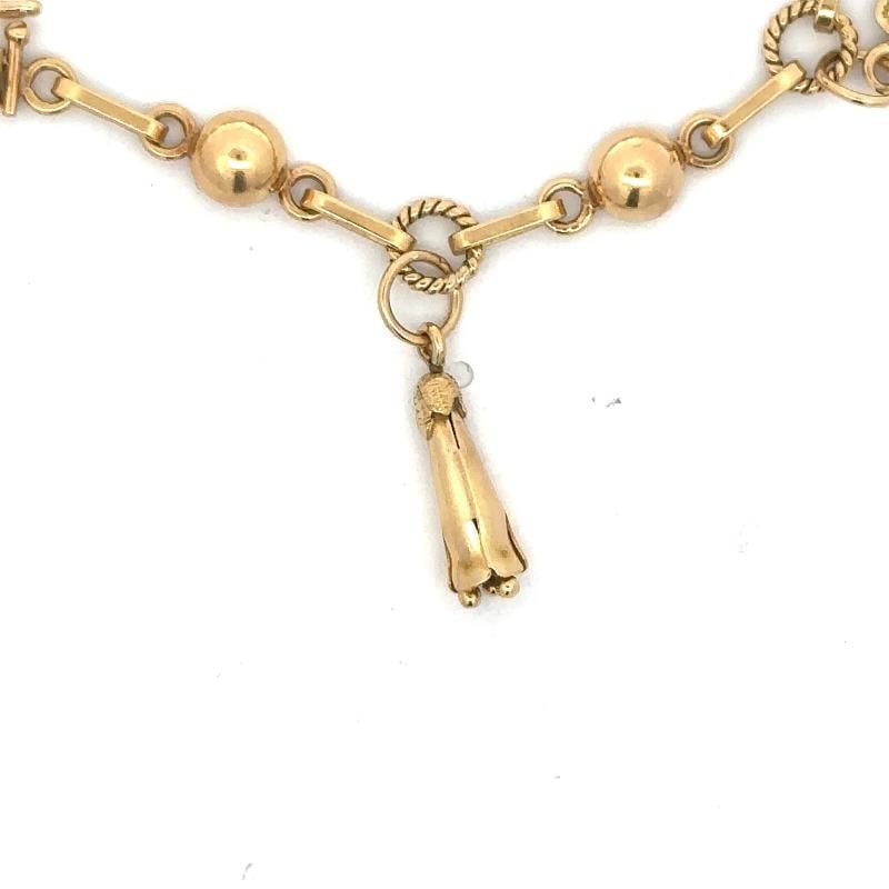 Vintage Charm Bracelet In 18K Yellow Gold - 7