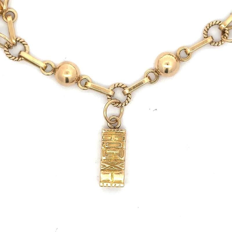 Vintage Charm Bracelet In 18K Yellow Gold - 9