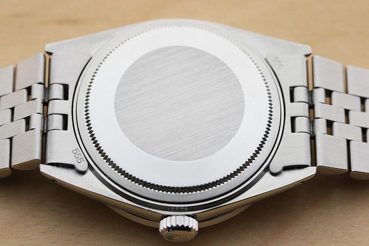 ROLEX MENS DATEJUST 1603 18K WHITE GOLD DIAMOND SAPPHIRE STEEL BLUE DIAL WATCH - 6