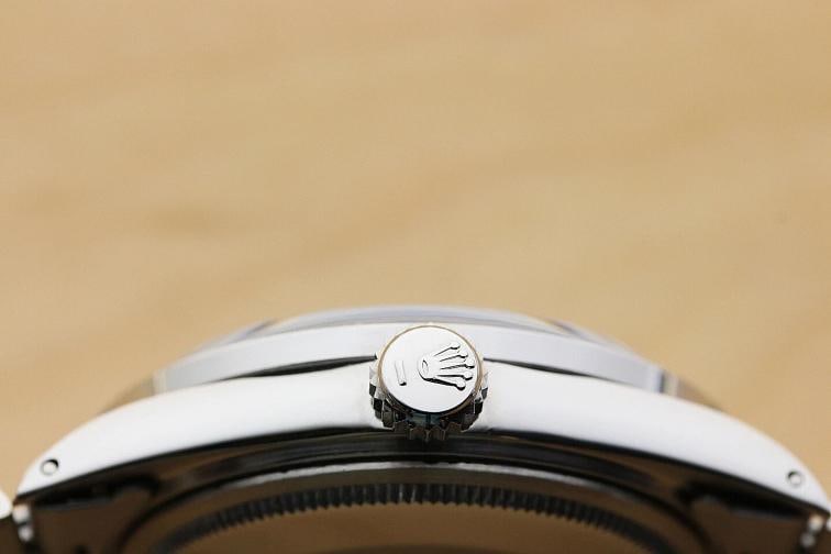 ROLEX MENS DATEJUST 1603 18K WHITE GOLD DIAMOND SAPPHIRE STEEL BLUE DIAL WATCH - 7