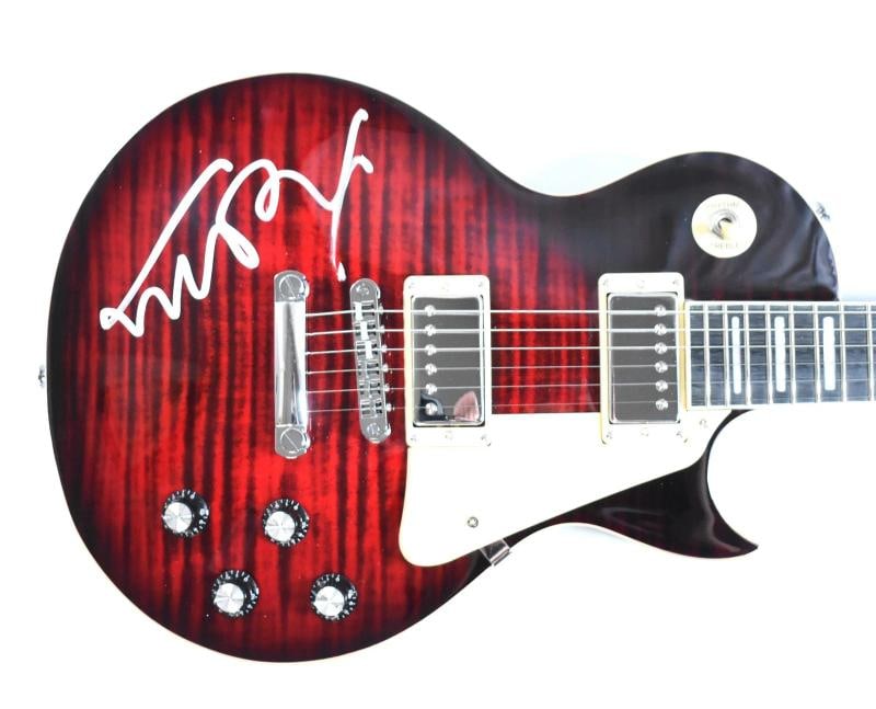 Michael J. Fox Autographed Back to the Future Grote Guitar #2-Beckett W Hologram - 3