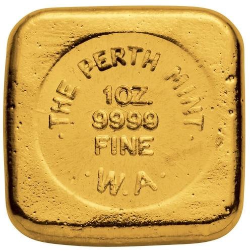 1 oz Gold Bar - Perth Mint - Cast 999.9 Fine - 2
