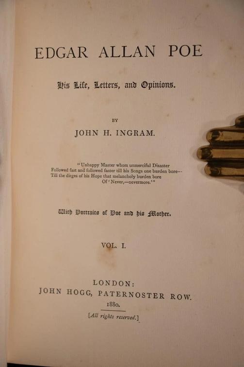 1880 Edgar Allan Poe His Life Letters & Opinions Fine Bindings First Edition - 11