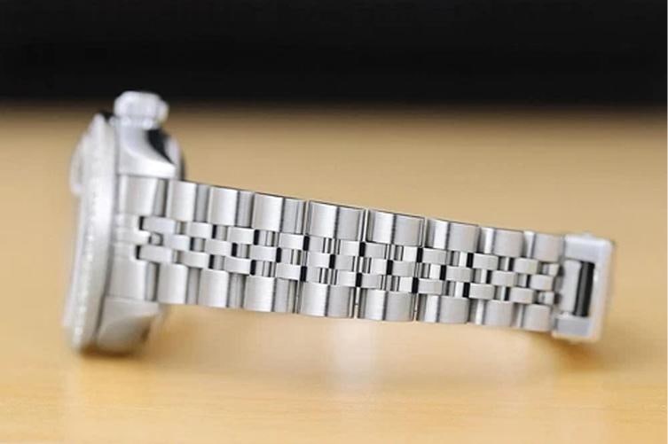 ROLEX LADIES DATEJUST 79174 NO HOLES BLACK DIAL 18K GOLD STEEL DIAMOND WATCH - 5