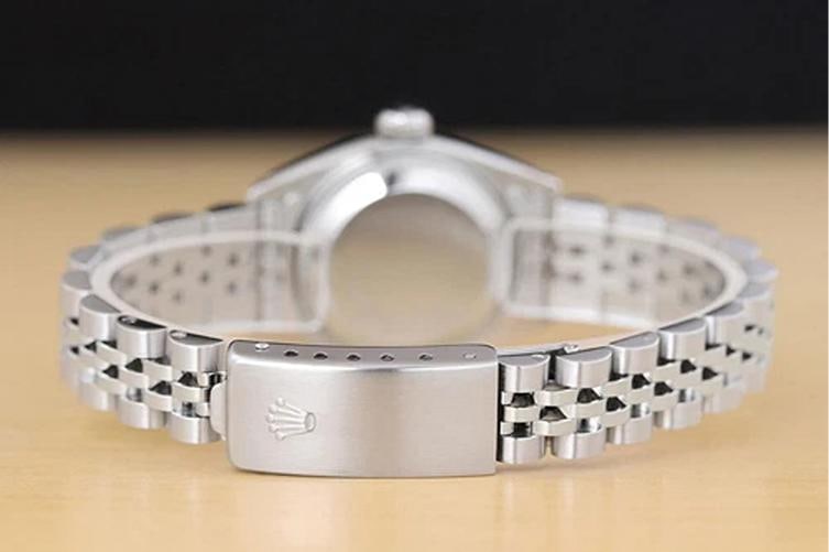 ROLEX LADIES DATEJUST 79174 NO HOLES BLACK DIAL 18K GOLD STEEL DIAMOND WATCH - 6