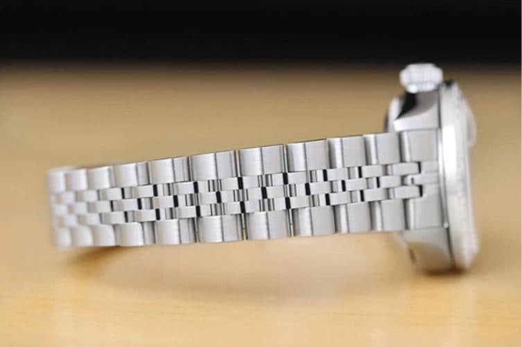 ROLEX LADIES DATEJUST 79174 NO HOLES BLACK DIAL 18K GOLD STEEL DIAMOND WATCH - 8