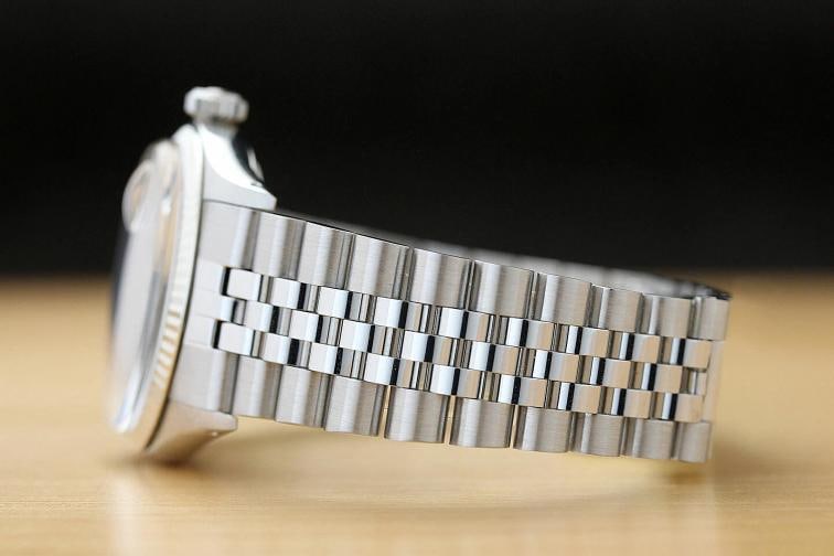 MENS ROLEX DATEJUST BLUE DIAMOND DIAL 18K WHITE GOLD STAINLESS STEEL WATCH - 5