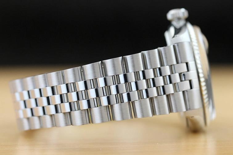 MENS ROLEX DATEJUST BLUE DIAMOND DIAL 18K WHITE GOLD STAINLESS STEEL WATCH - 7