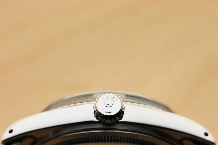 MENS ROLEX DATEJUST BLUE DIAMOND DIAL 18K WHITE GOLD STAINLESS STEEL WATCH - 8