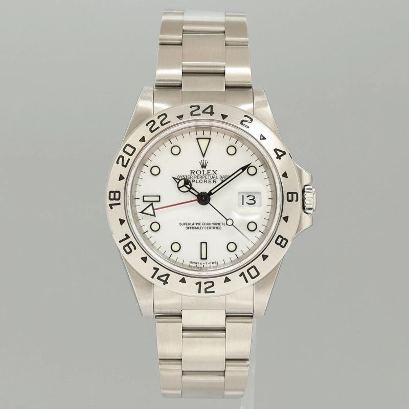 1998 PAPERS MINT Rolex Explorer II White 16570 40mm Polar GMT Watch Box - 2