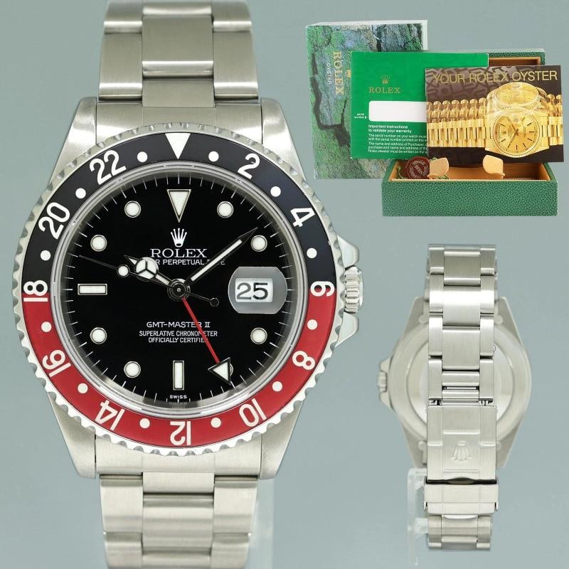 1999 Rolex GMT-Master II 2 Coke Red Steel 16710 40mm Watch Box (1 of 7)