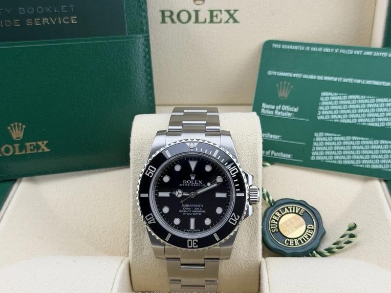 Rolex Submariner No Date 114060 40mm Black Ceramic Stainless Steel Box Paper - 10