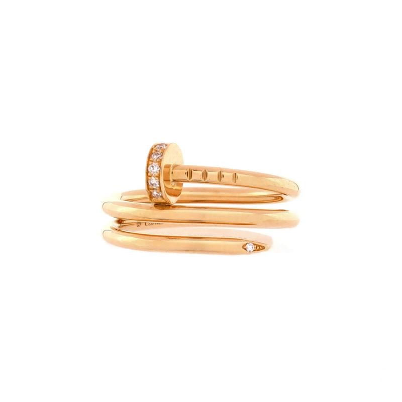 Cartier Juste un Clou Double Ring 18K Yellow Gold and Diamonds Small - 2