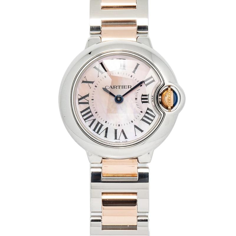 Cartier Ballon Bleu 3009 W6920034 Quartz Rose Gold TwoTone MOP Dial Ladies 28mm: Condition: Pre-owned - Good: This item has been gently used but is in good condition. It might have a few signs of wear, like light scratches or tarnishing. All imperfections should be shown and