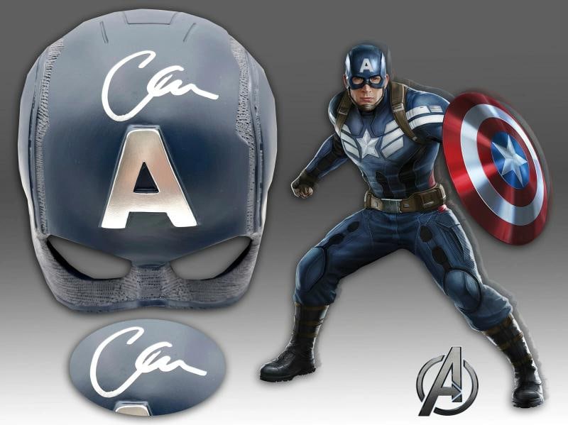 CHRIS EVANS SIGNED MARVEL CAPTAIN AMERICA AUTOGRAPH HELMET BECKETT BAS COA 2 (1 of 1)