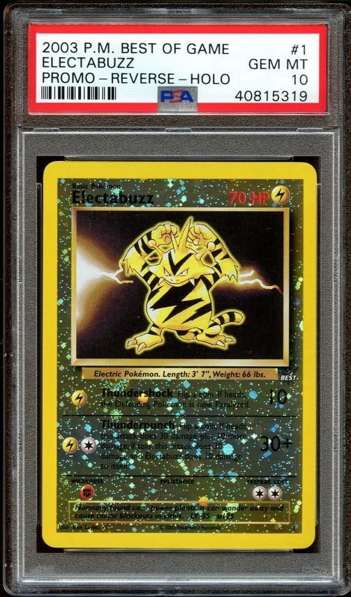PSA 10 GEM MINT Electabuzz # 1 REVERSE HOLO Best of Game Pokemon Card (1 of 2)