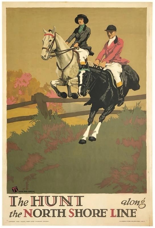 Original Vintage Poster THE HUNT ALONG THE NORTH SHORE LINE Deco Rail Travel OL: Condition: Used,Artist: Oscar Rabe Hanson,Listed By: Dealer or Reseller,Type: Poster,Year of Production: 1926,Width (Inches): 28.3",Height (Inches): 42.1",Date of Creation: 1900-1949,Style: Art Deco,