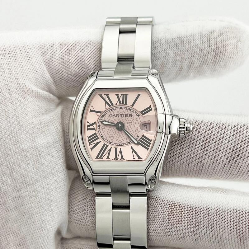 Cartier Ladies Roadster 2675 Pink Ribbon Breast Cancer Awareness Stainless Steel - 4