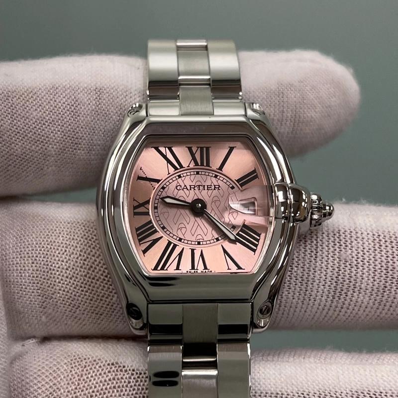 Cartier Ladies Roadster 2675 Pink Ribbon Breast Cancer Awareness Stainless Steel - 8