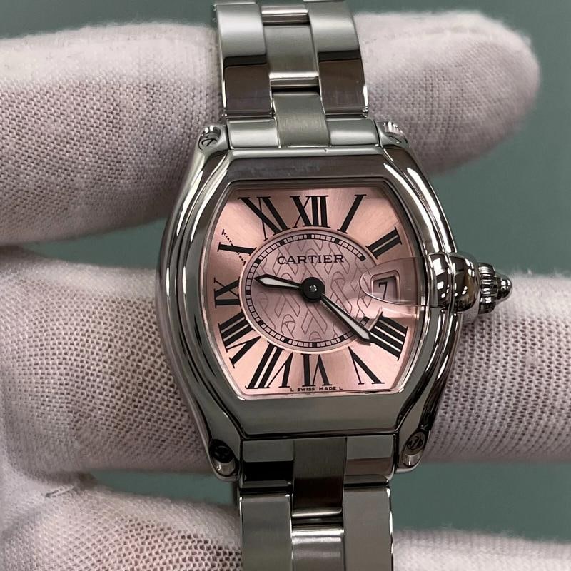 Cartier Ladies Roadster 2675 Pink Ribbon Breast Cancer Awareness Stainless Steel - 9