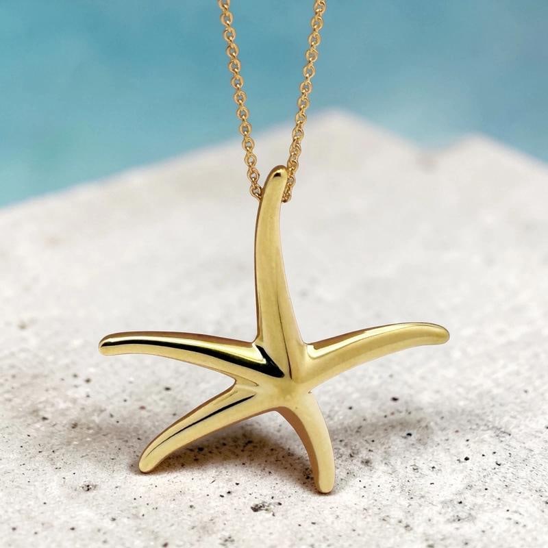 TIFFANY & Co. Elsa Peretti 18k Yellow Gold Starfish Pendant Necklace - 2
