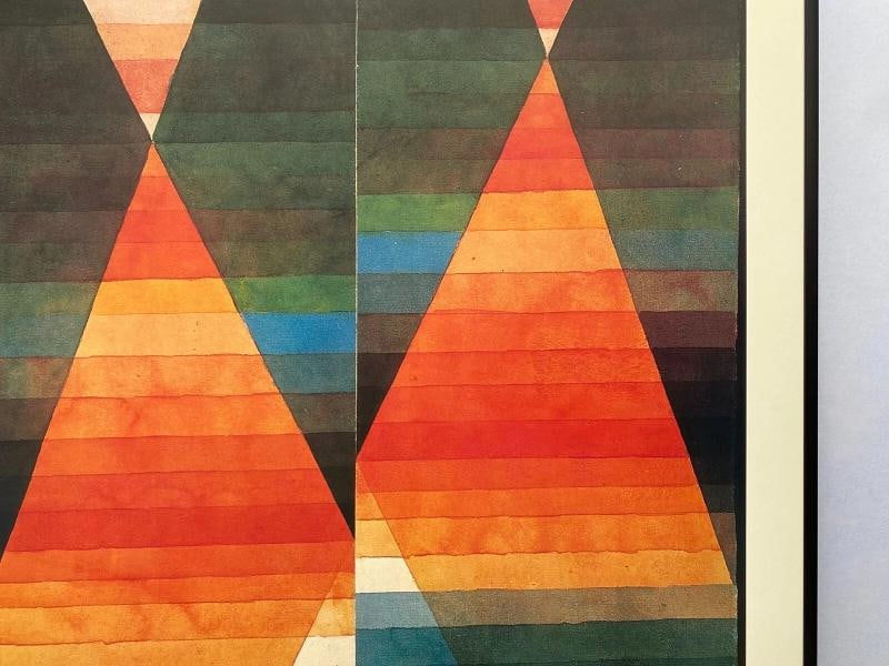 PAUL KLEE RARE 1987 LITHOGRAPH PRINT FRAMED EXHIBIT POSTER " DOUBLE TENT " 1923 - 10