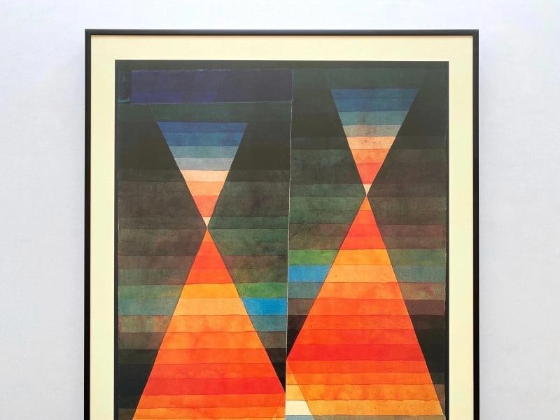 PAUL KLEE RARE 1987 LITHOGRAPH PRINT FRAMED EXHIBIT POSTER " DOUBLE TENT " 1923 - 2