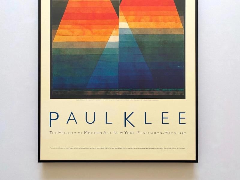 PAUL KLEE RARE 1987 LITHOGRAPH PRINT FRAMED EXHIBIT POSTER " DOUBLE TENT " 1923 - 3