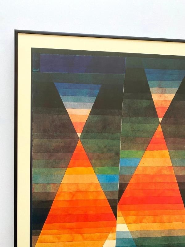 PAUL KLEE RARE 1987 LITHOGRAPH PRINT FRAMED EXHIBIT POSTER " DOUBLE TENT " 1923 - 4