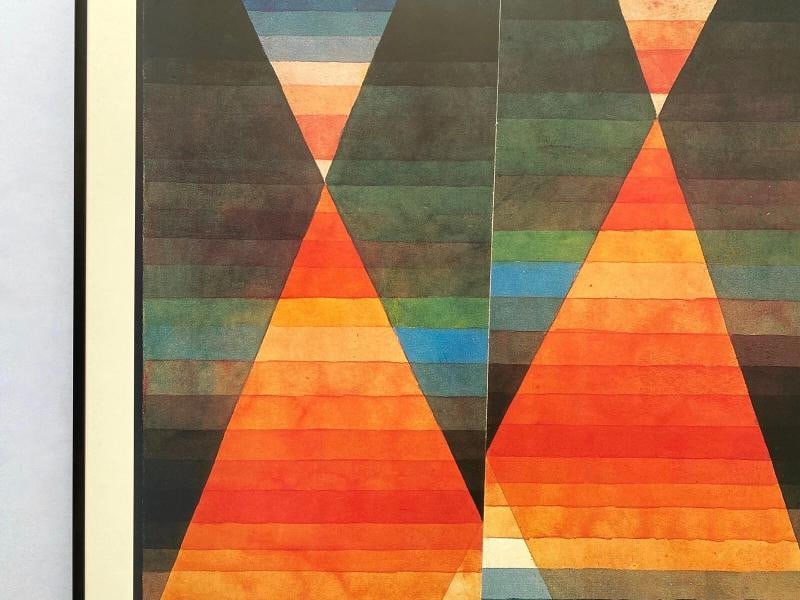 PAUL KLEE RARE 1987 LITHOGRAPH PRINT FRAMED EXHIBIT POSTER " DOUBLE TENT " 1923 - 6