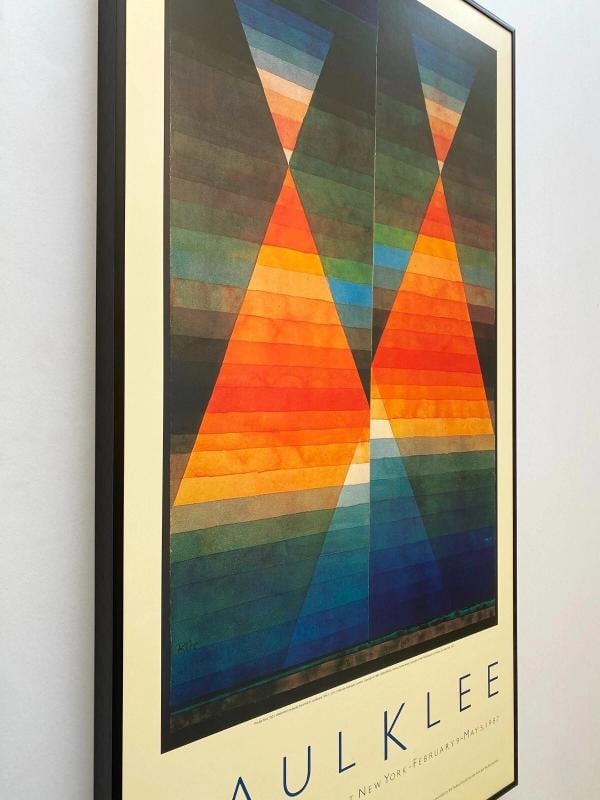 PAUL KLEE RARE 1987 LITHOGRAPH PRINT FRAMED EXHIBIT POSTER " DOUBLE TENT " 1923 - 7