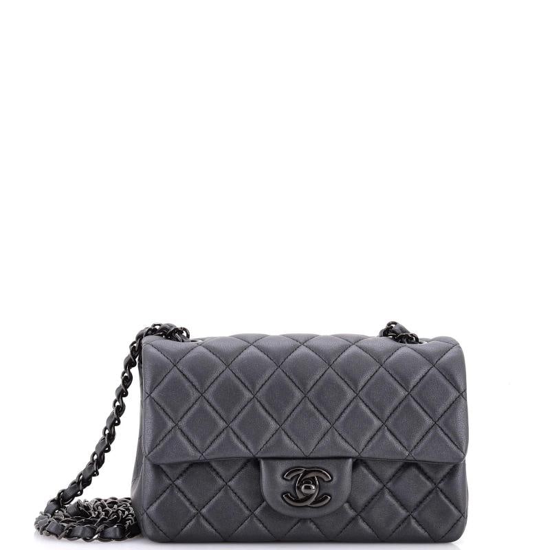 Chanel So Black Classic Single Flap Bag Quilted Lambskin Mini: Condition: Pre-owned - Good,Brand: Chanel,Exterior Material: Leather,Style: Cross Body Bags,Exterior Color: Black,Department: Women,Size: Mini Condition: Very good. Exterior: scuffs, minor creases, mi