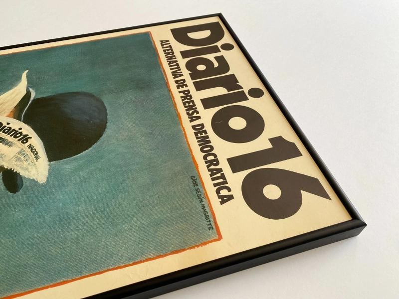 " DIARIO 16 " RARE 1979 LITHOGRAPH PRINT FRAMED SPAIN DEMOCRACY POLITICAL POSTER - 10