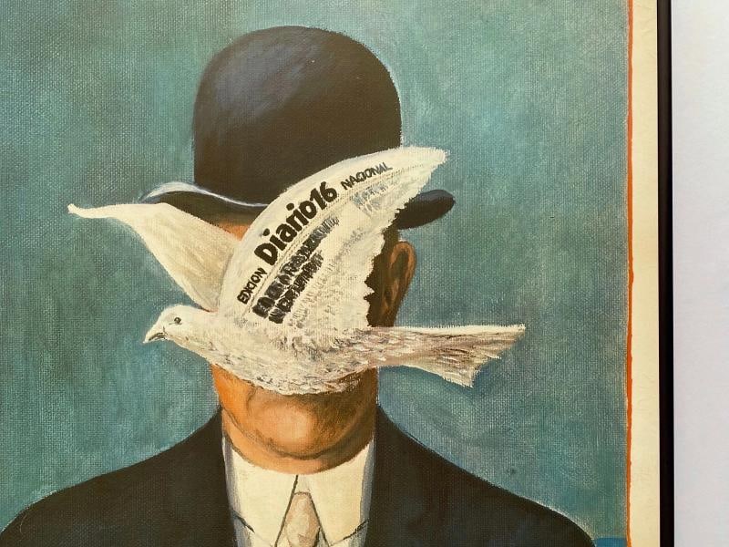 " DIARIO 16 " RARE 1979 LITHOGRAPH PRINT FRAMED SPAIN DEMOCRACY POLITICAL POSTER - 11