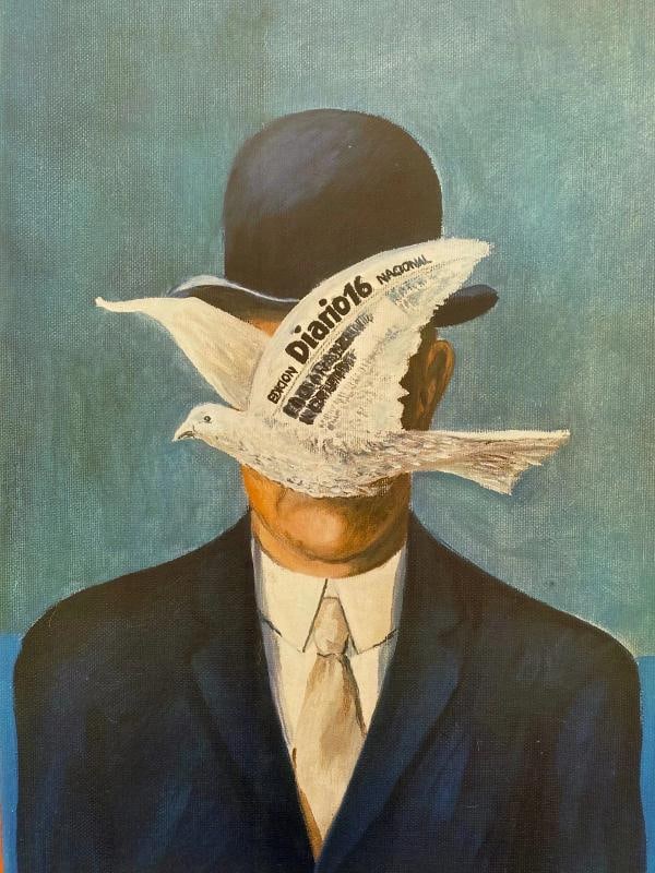 " DIARIO 16 " RARE 1979 LITHOGRAPH PRINT FRAMED SPAIN DEMOCRACY POLITICAL POSTER - 7