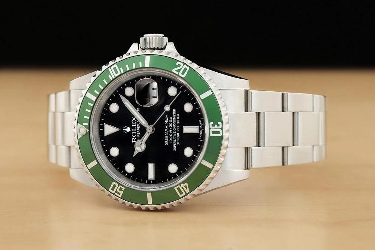 2009 CARD ROLEX SUBMARINER DATE 16610LV NO HOLES 40MM GREEN KERMIT STEEL WATCH - 2