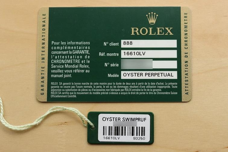 2009 CARD ROLEX SUBMARINER DATE 16610LV NO HOLES 40MM GREEN KERMIT STEEL WATCH - 6