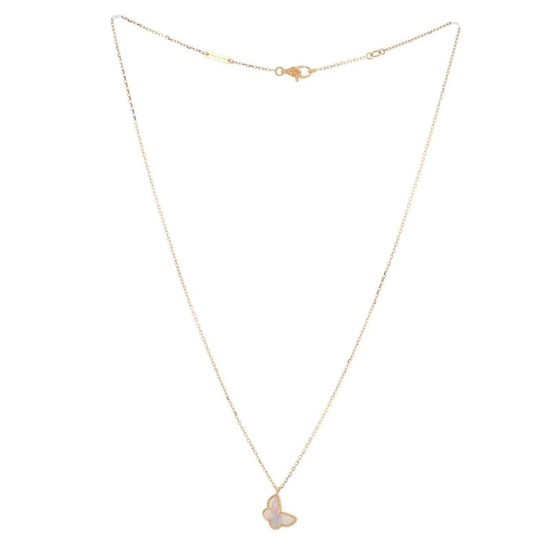 Van Cleef Arpels Sweet Alhambra Butterfly Pendant Necklace 18K Yellow Gold - 3