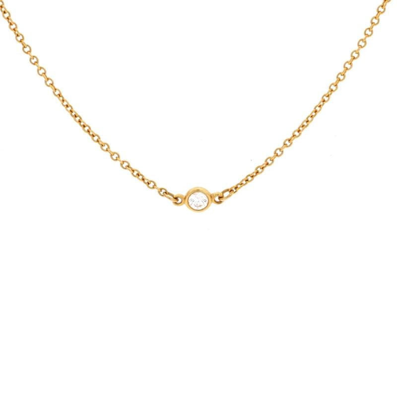 Tiffany Co Elsa Peretti Diamonds By The Yard 5 Stone Necklace 18K Yellow Gold (1 of 3)
