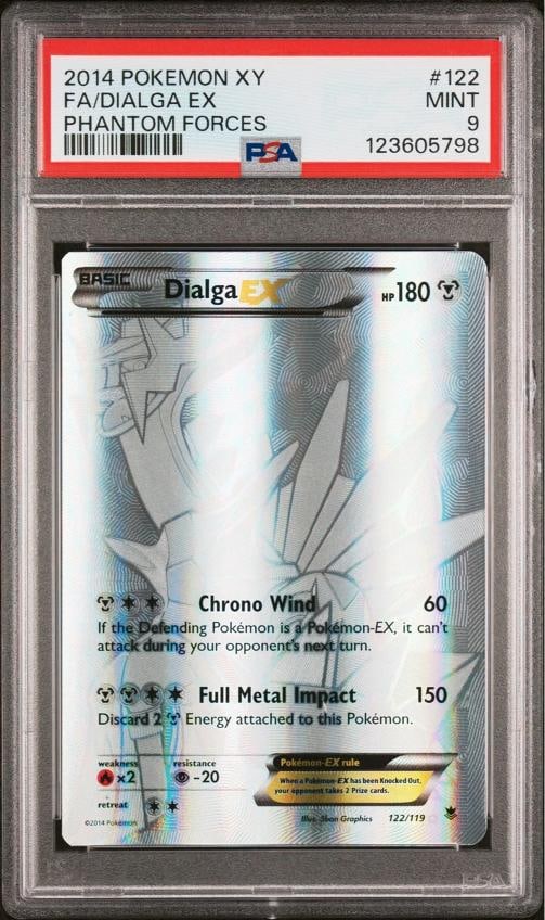2014 POKEMON XY PHANTOM FORCES 122 FULL ARTDIALGA EX PSA 9 (1 of 2)