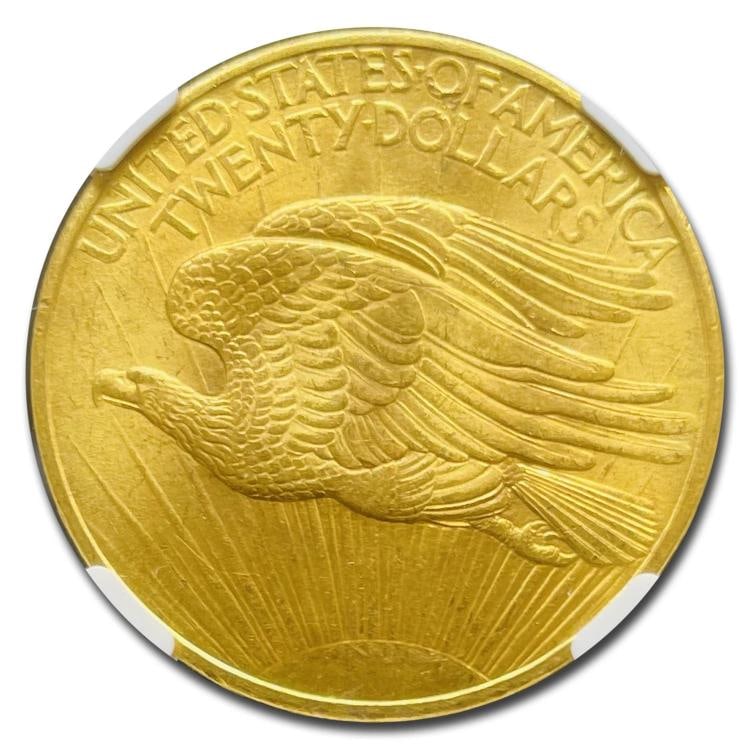 1908 20 St Gaudens Gold Double Eagle No Motto MS65 NGC - 3
