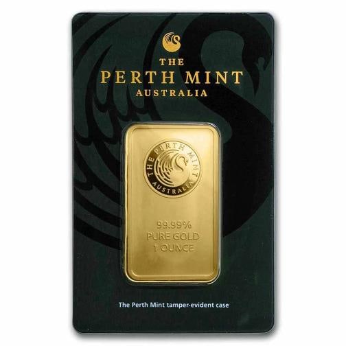 1 oz Gold Bar Perth Mint 9999 Fine Gold In Assay (1 of 4)