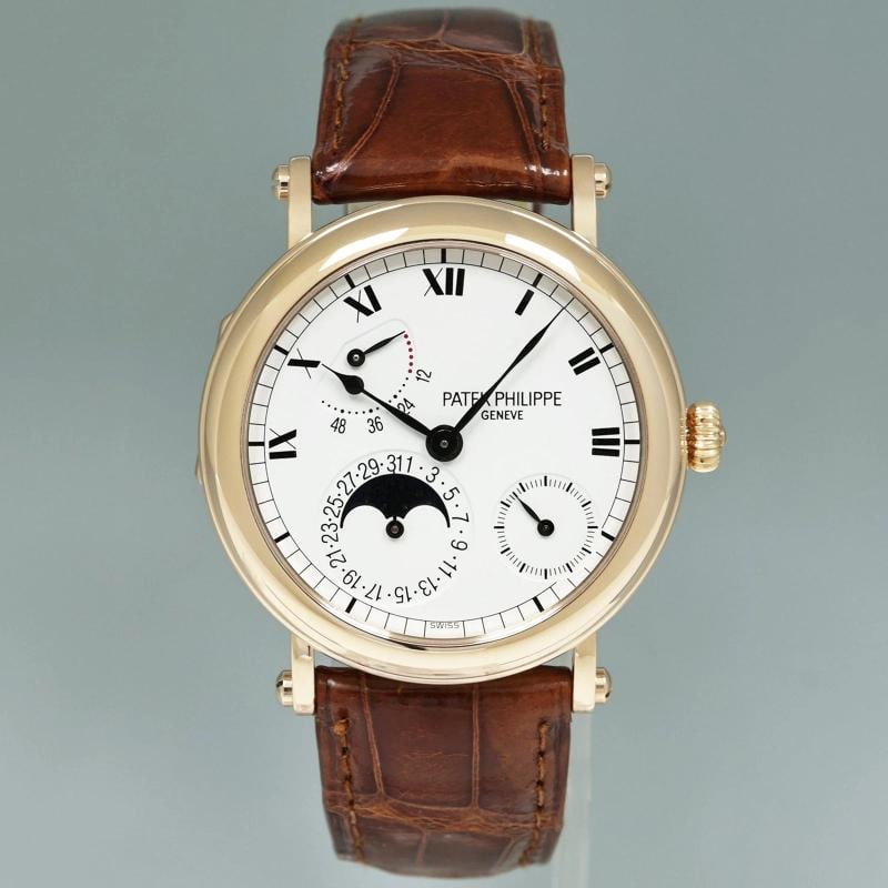 PAPERS 2026 Service Patek Philippe 5054R Rose Gold 36mm Moon Phase Leather Watch - 2