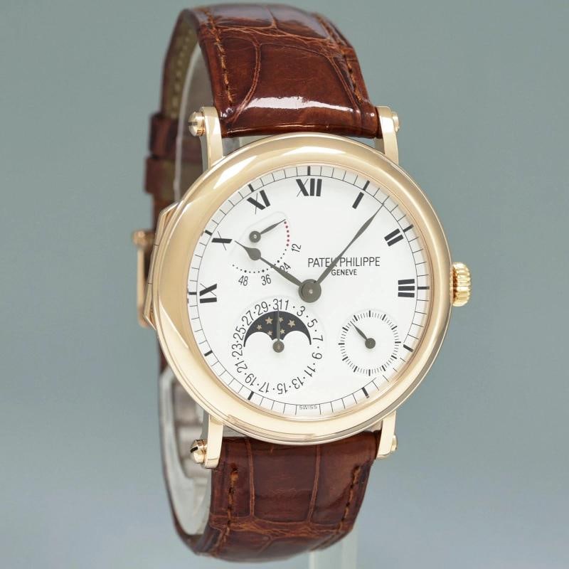 PAPERS 2026 Service Patek Philippe 5054R Rose Gold 36mm Moon Phase Leather Watch - 3