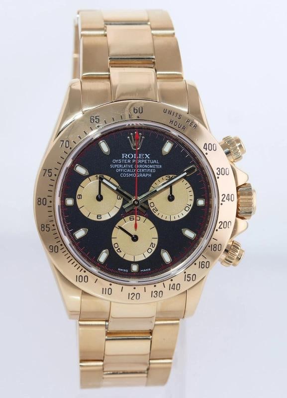 MINT Rolex Daytona 116528 Black Paul Newman Cosmograph Yellow Gold Watch Box - 3