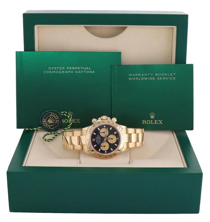 MINT Rolex Daytona 116528 Black Paul Newman Cosmograph Yellow Gold Watch Box - 8